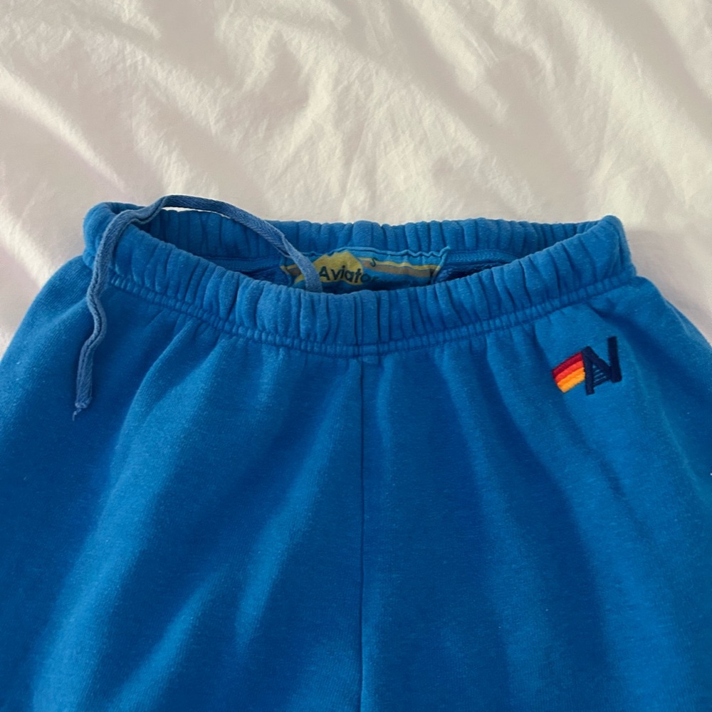 Aviator Nation Blue Sweatpants Vibrant Elastic Waist